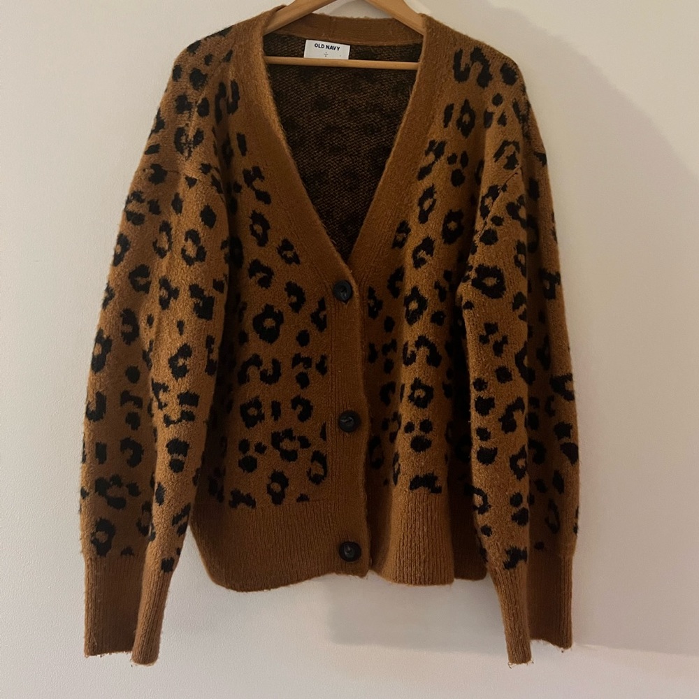 Old Navy Cardigan, Leopard print, size L